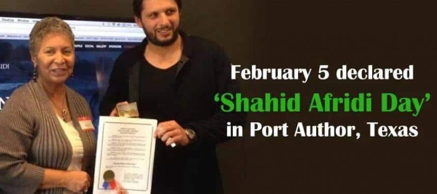Feburary 5th Declared As “Shahid Afridi” Day