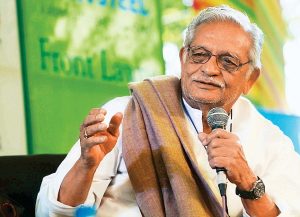 JAIPUR, INDIA - JANUARY 23: Lyricist-poet Gulzar in the session 'Kahani Kisko Kehte Hain?: Script, Story, Screenplay' during Jaipur Literature Festival 2012 on Monday 23 January, 2012. (Photo by Ramesh Sharma/India Today Group/Getty Images) *** Local Caption *** Gulzar