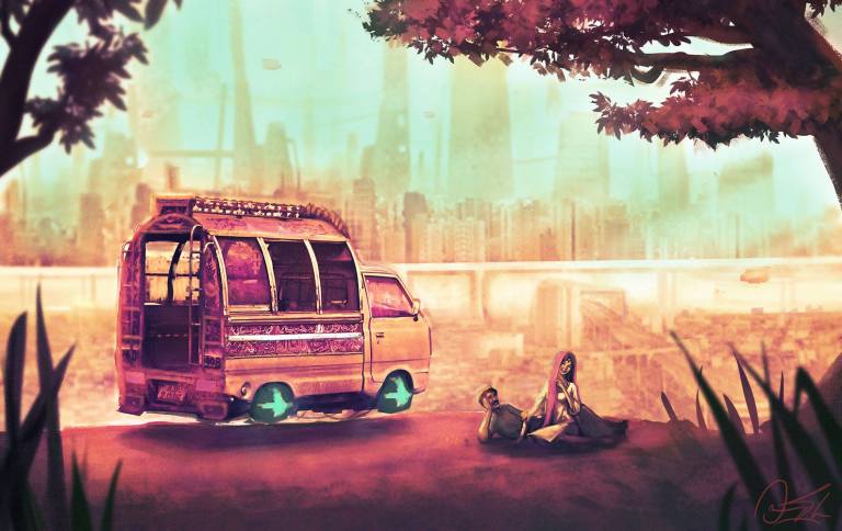 Pakistani artist's concept art of a sci-fi Pakistan is mesmerizing