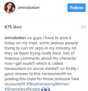 Supermodel Amna Babbar Just Replied A Harasser, Who Attacked Her Reputation