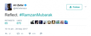 Twitter- Spreading the greetings of Ramadan