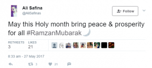 Twitter- Spreading the greetings of Ramadan