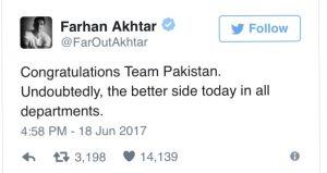 Bollywood congratulates Pakistan on their unforgettable win against India