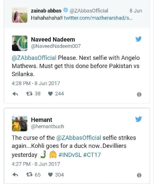 Zainab Abbas And The Curse Of The Cricketers Selfies