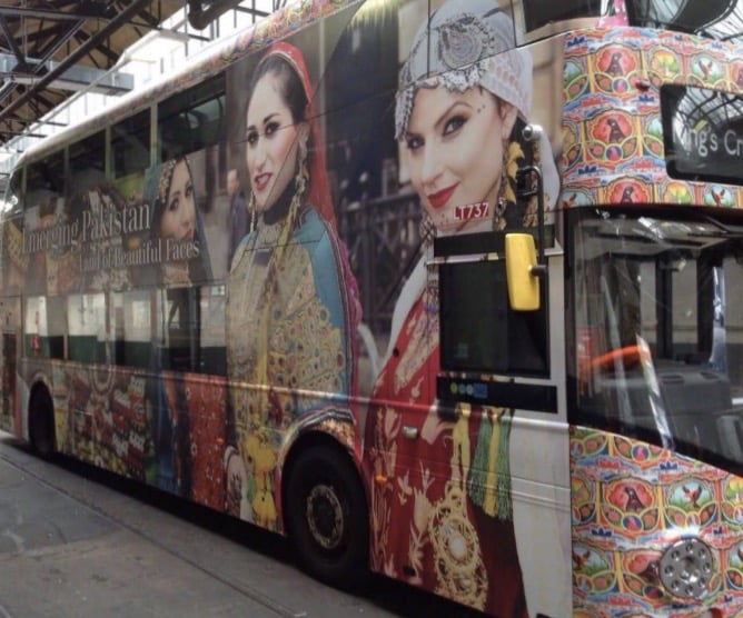 Best Sight ; London Buses Promoting Pakistan