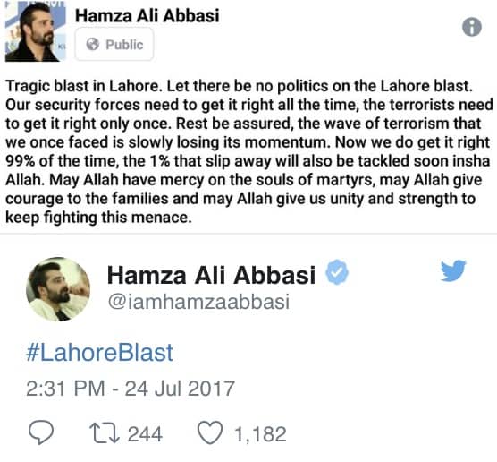 Celebrities Mourn The Lahore Attack