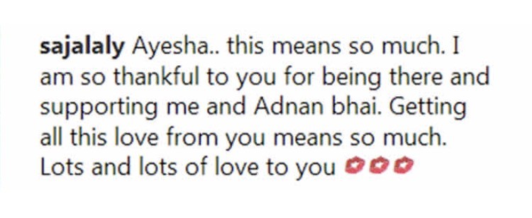 Ayesha Omar Showers Praises On Sajal Aly And Adnan Siddiqui