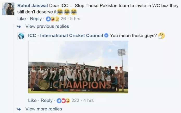 ICC's Sass in Support of Pakistan to Shut Down Haters!