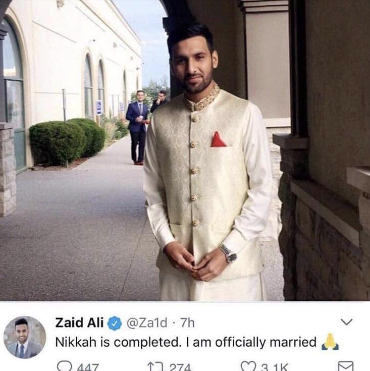 Zaid Ali Tahir Announces His Nikah