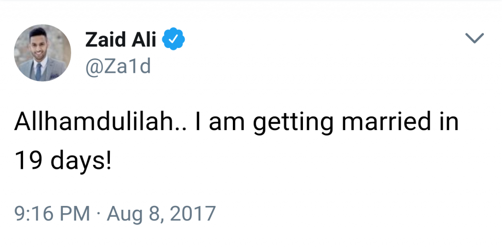 Zaid Ali Getting Married?