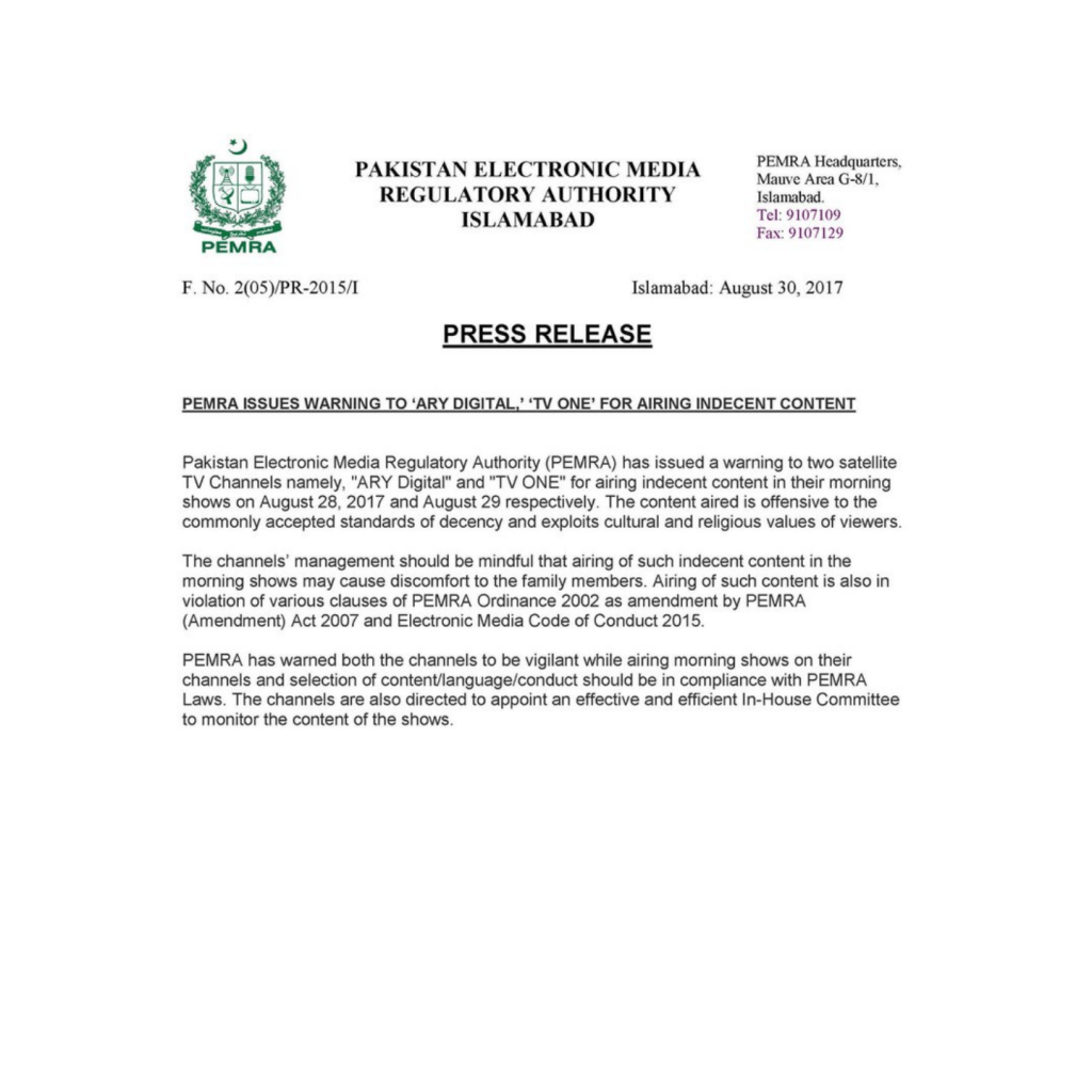 PEMRA Issues Notices To Morning Shows!