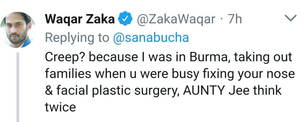 Sana Bucha's Twitter Feud With Waqar Zaka And Amir Liaquat!