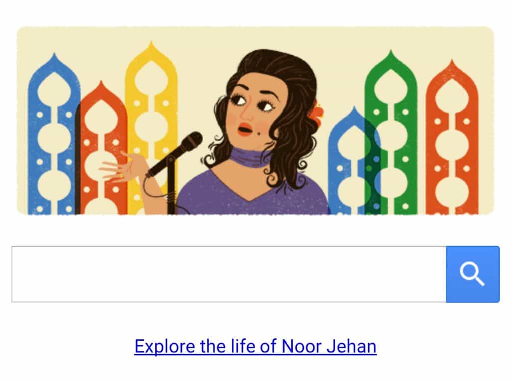 Madam Noor Jehan Honored By Google!