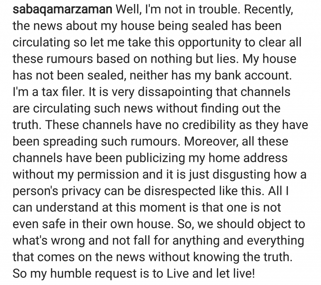 Saba Qamar Slams Tax Evasion Accusations!