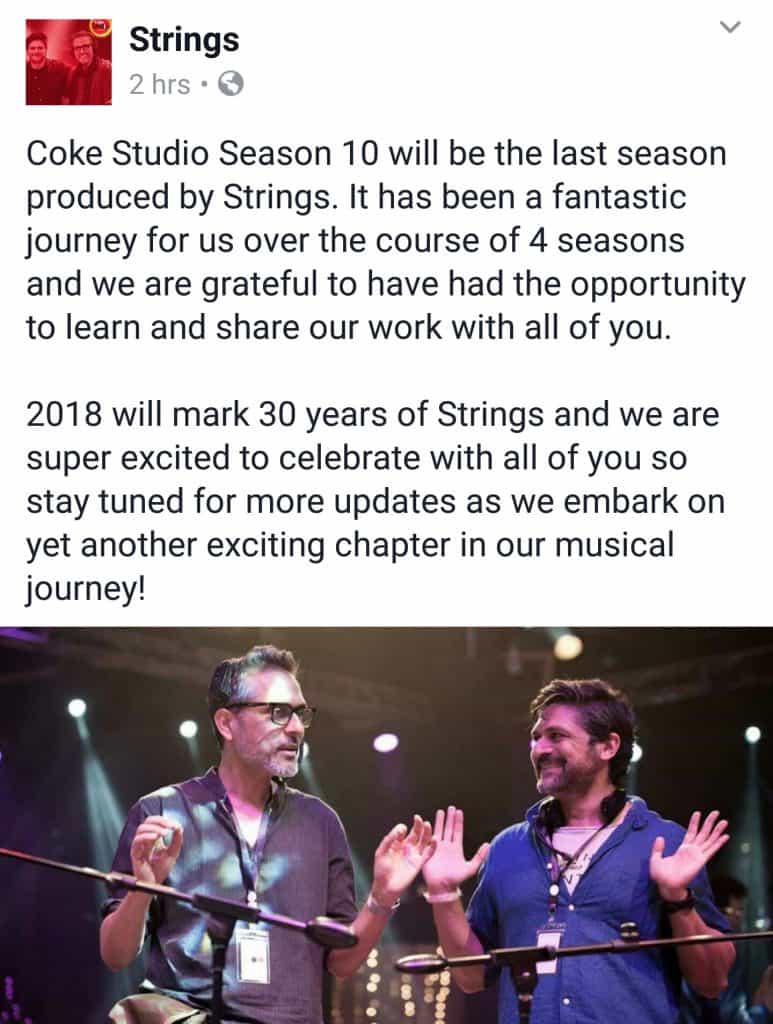 Strings Bid Good Bye To Coke Studio!