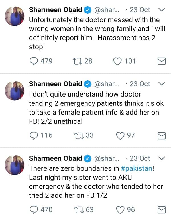 Sharmeen Obaid Chinoy Termed FB Requests As Harassment!