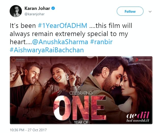 Karan Johar Celebrates a Year of ADHM But Forgets Fawad Khan