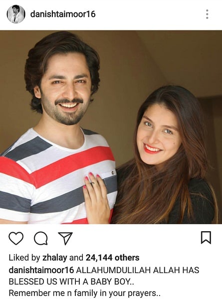 Ayeza And Danish Welcome A Baby Boy!