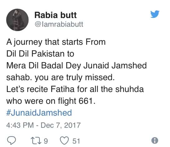 Celebrities Remember Junaid Jamshed On His First Death Anniversary