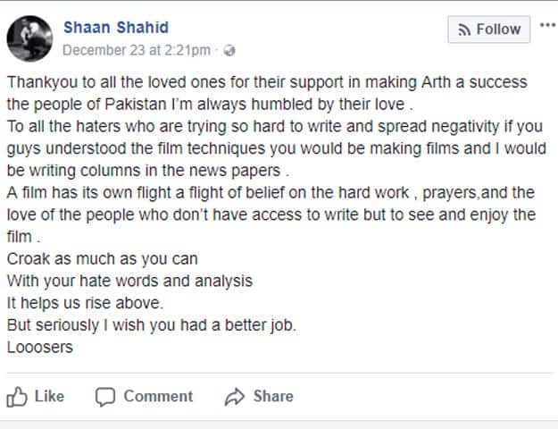 Shaan Shahid Had A Major Outburst Following Arth's Failure