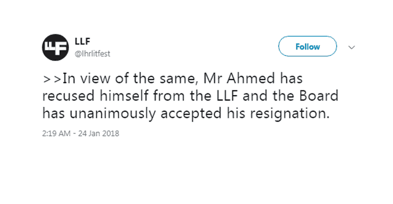 Pakistani Twitter Gets Fasih Ahmed Removed From The LLF Board