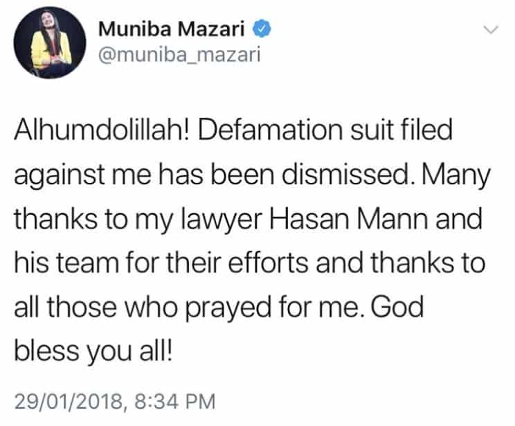 Muniba Mazari Cleared Of Defamation Charges