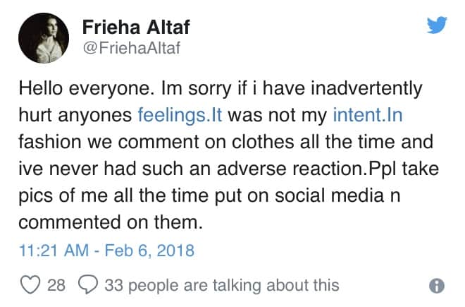 Frieha Altaf Gives An Explanation !!!