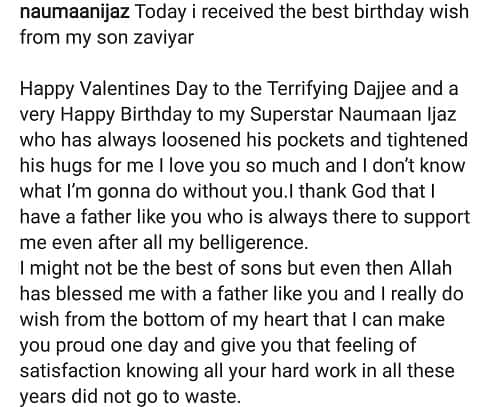 Noman Ijaz Gets A Beautiful Birthday Wish From His Son!