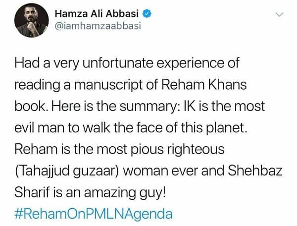 Hamza Ali Abbasi Is Threatning Me: Reham Khan!