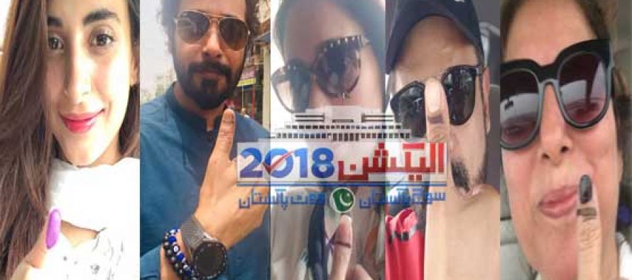 Celebrities With Their Thumbs Up After Voting