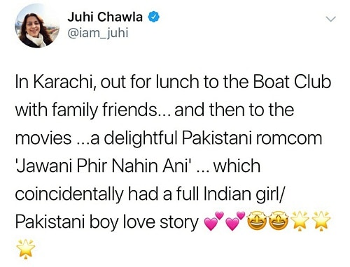 Juhi Chawla Is In Pakistan And She Watched JPNA2!
