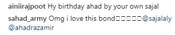 People Have Gone Crazy Over Sajal Ali’s Birthday Wish To Ahad Raza Mir