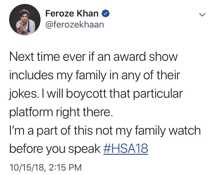 Feroze Khan Is Furious About A Joke At The HUM Awards
