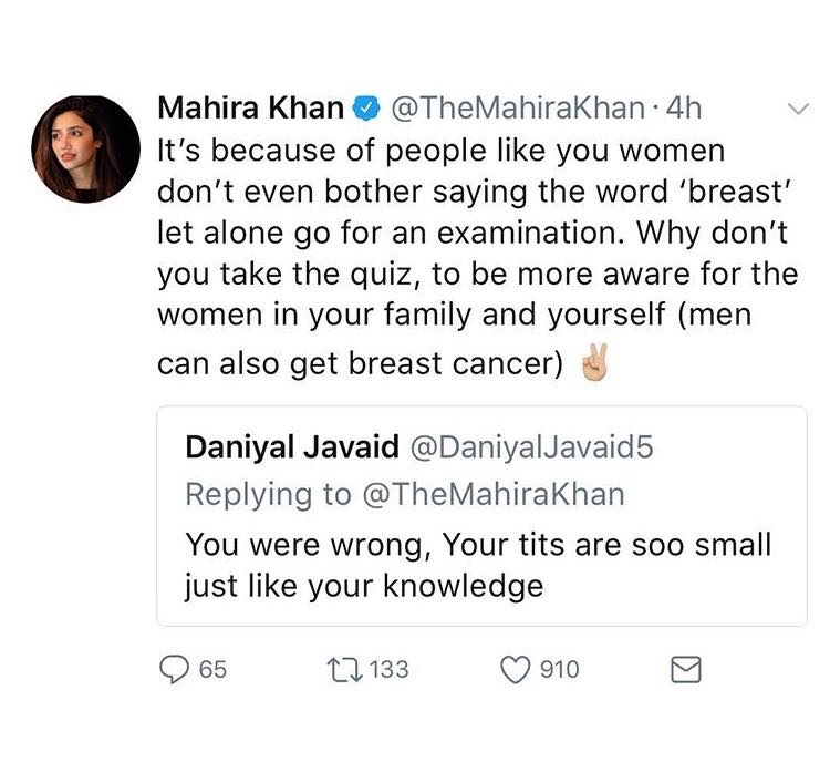Mahira Khan's Savage Reply To A Hater