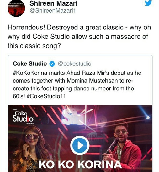 Celebrities Are Not Happy With Coke Studio's Ko Ko Korina