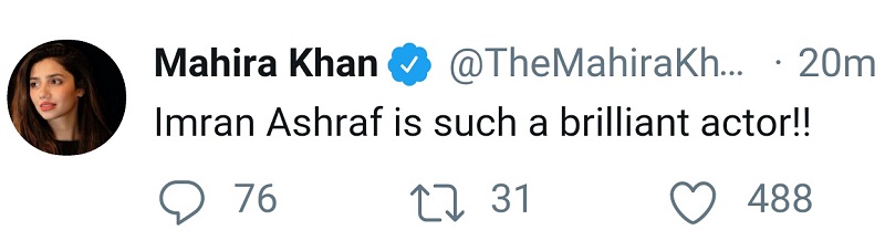 Mahira Khan Is All Praises For Imran Ashraf