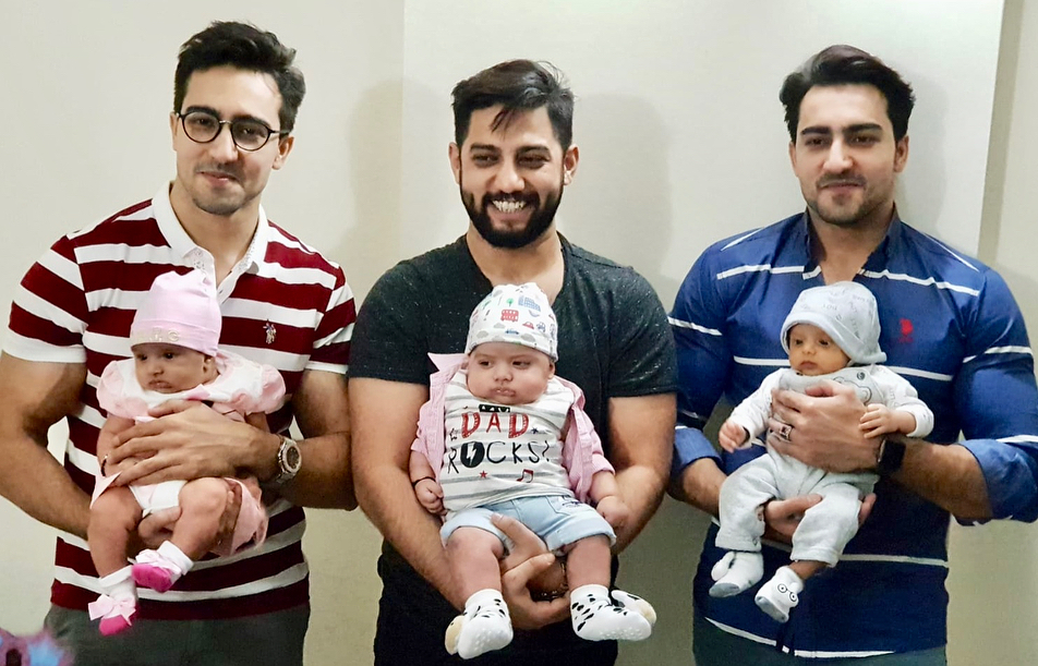 Hammad And Faraz Farooqui With Their Newborns