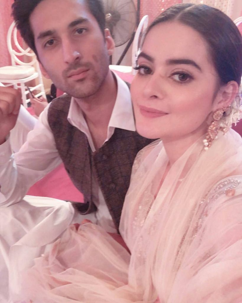 Minal With Her Fiance At Aiman's Wedding