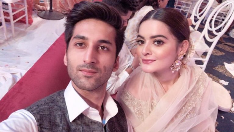 Minal With Her Fiance At Aiman’s Wedding