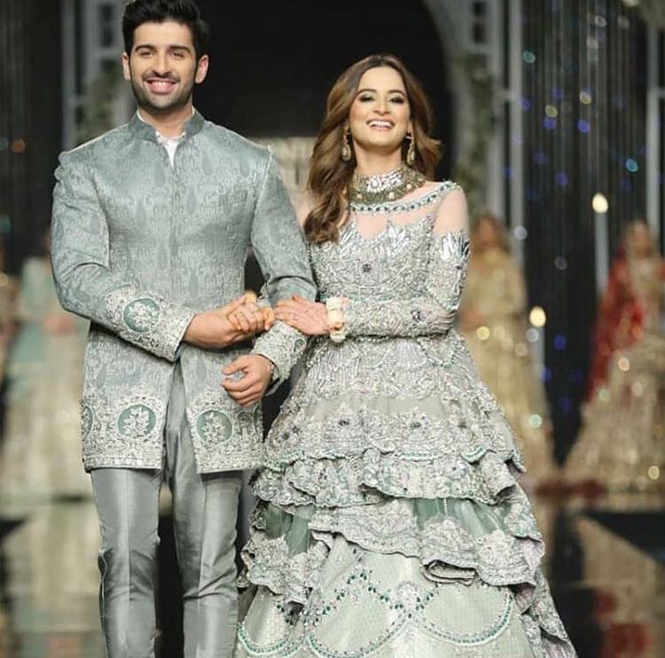 Aiman Khan and Muneeb Butt Bridal Couture Week Pictures