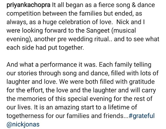 Priyanka Chopra And Nick Jonas's Sangeet Ceremony
