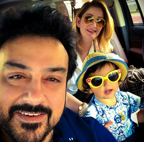 Adnan Sami With Wife And Daughter