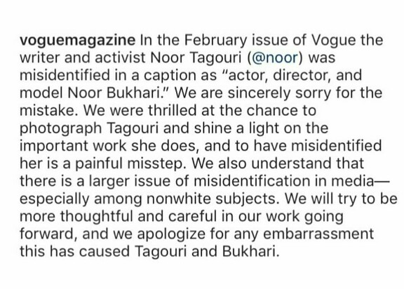 Vogue Misidentifies Journalist Noor Tagouri As Noor Bukhari