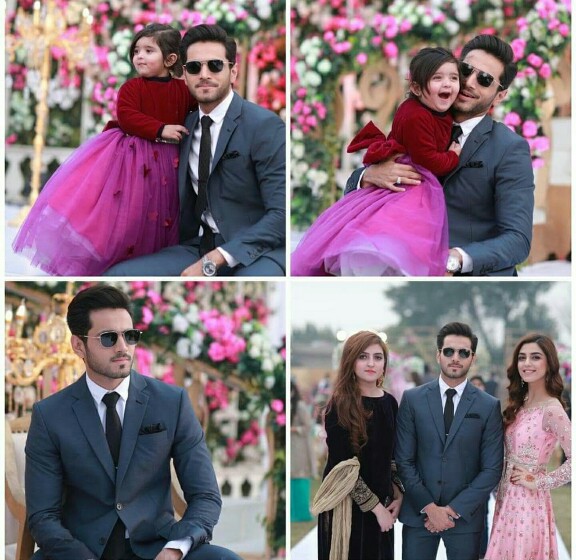 Wahaj Ali With Wife And Daughter At A Wedding