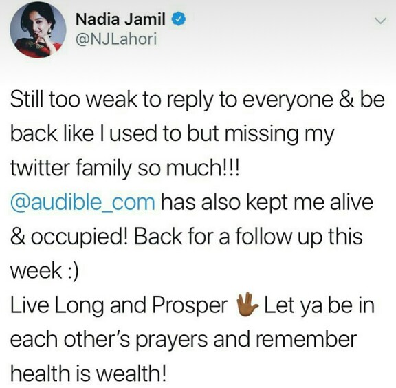 Nadia Jamil Was Not Feeling Well