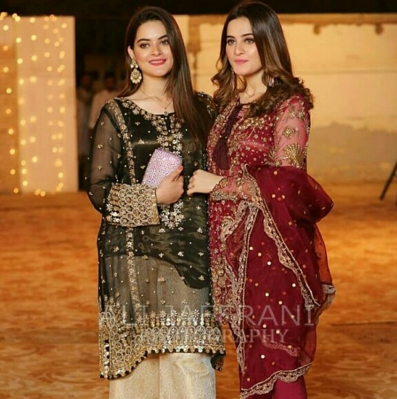 Aiman Khan And Minal Khan At A Wedding