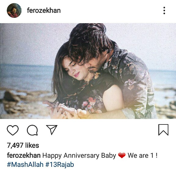 Feroze Khan Wishes Wife Alizey A Happy Anniversary
