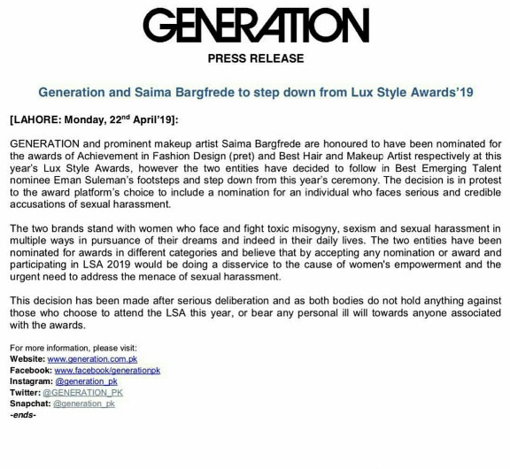 Generation And Saima Bargfrede Boycott LSAs