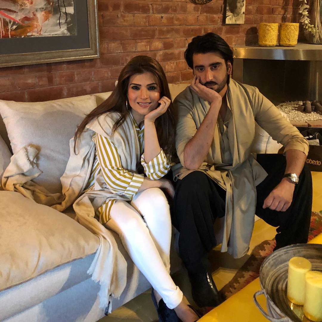 Beautiful Resham and Agha Ali on the set of their Upcoming Drama Muthi Bhar Chahat