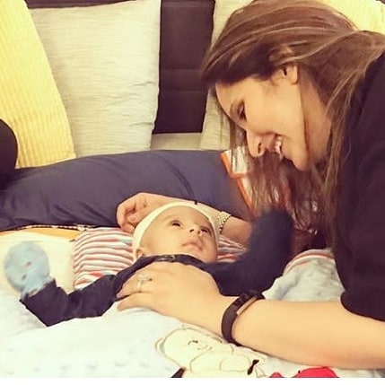 Latest Pictures of Tennis Star Sania Mirza with her Son Izhaan Mirza Malik